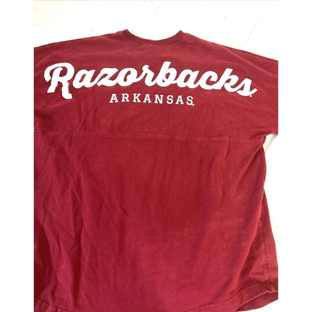 Arkansas Razorbacks Half Sleeve‎ Shirt Women's Size Large Red White